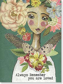 Woman with flowers on her head