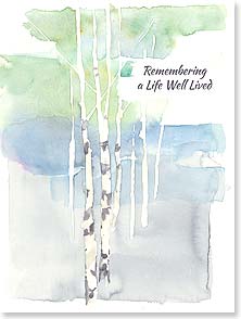Watercolor of aspen trees