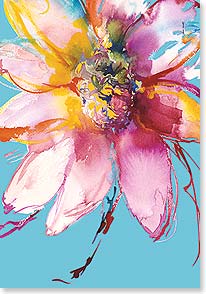 A painting of a large watercolor flower bloom