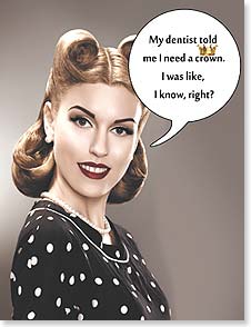 Retro woman in polka dot dress
