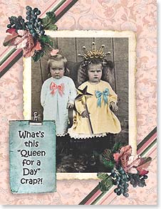 Two kids, one with crown and scepter