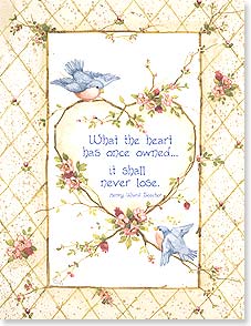 2 bluebirds & heart shaped wreath