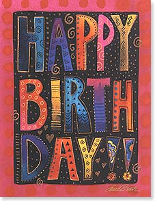 Happy Birthday in big colorful letters