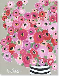 Pink and red flowers in vase