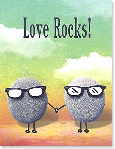 Rocks wearing sunglasses while holding hands