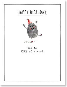 Thumb print wearing a party hat